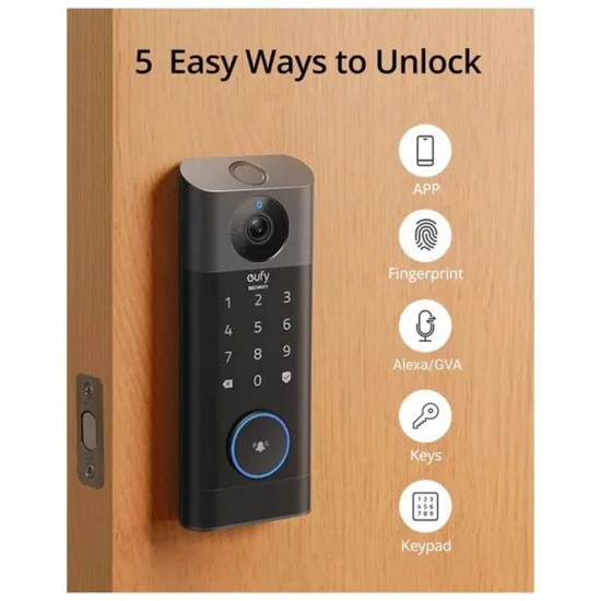 Eufy Video Smart Lock FingerPrint & Wi-Fi - Black